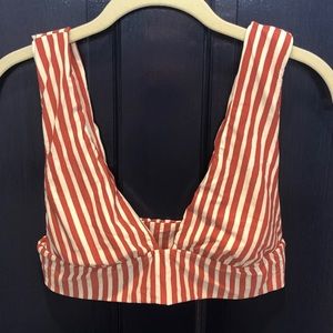 Striped billabong bikini top